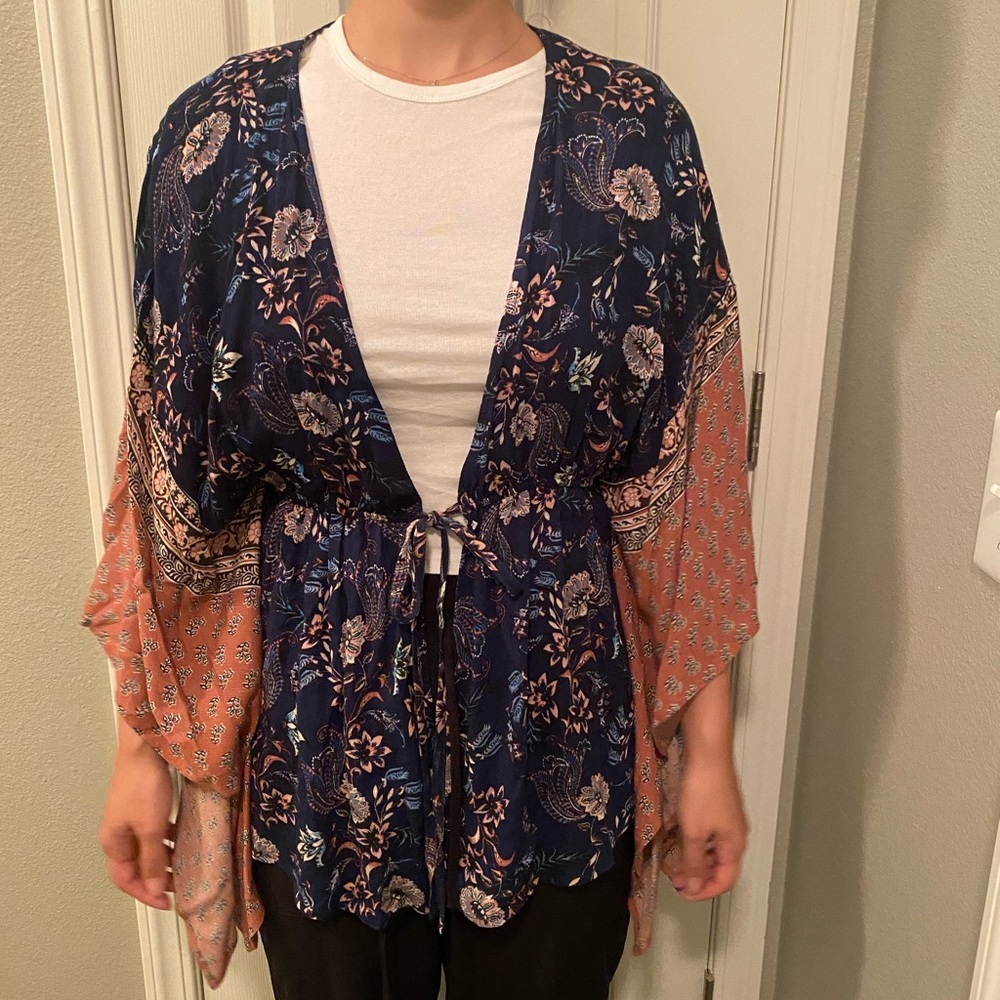 Pink and Blue Pattern Cardigain